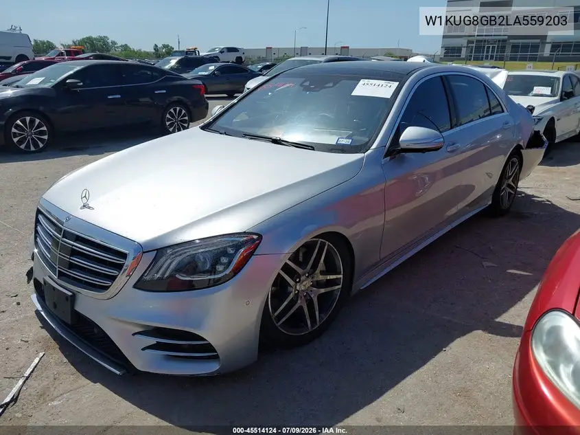 2020 Mercedes-Benz S 560 4Matic VIN: W1KUG8GB2LA559203 Lot: 45514124
