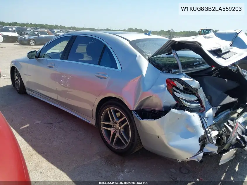 2020 Mercedes-Benz S 560 4Matic VIN: W1KUG8GB2LA559203 Lot: 45514124