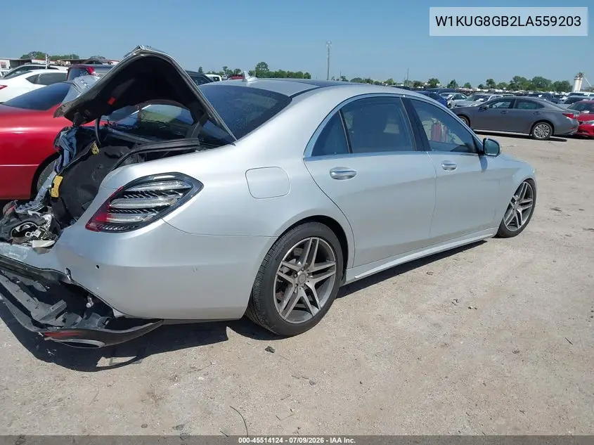2020 Mercedes-Benz S 560 4Matic VIN: W1KUG8GB2LA559203 Lot: 45514124