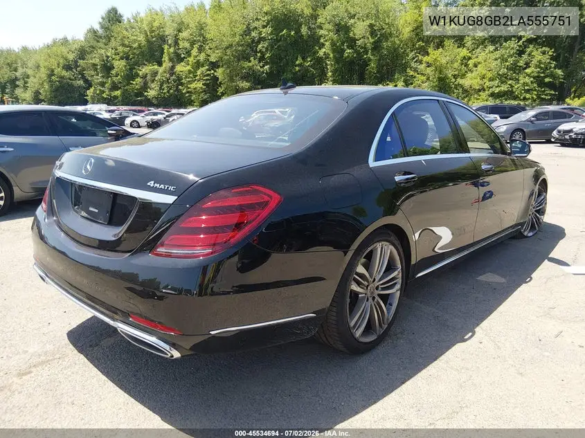 2020 Mercedes-Benz S 560 4Matic VIN: W1KUG8GB2LA555751 Lot: 45534694