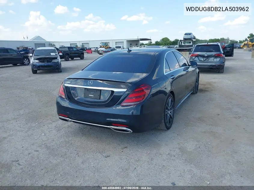 2020 Mercedes-Benz S 560 VIN: WDDUG8DB2LA503962 Lot: 45564992