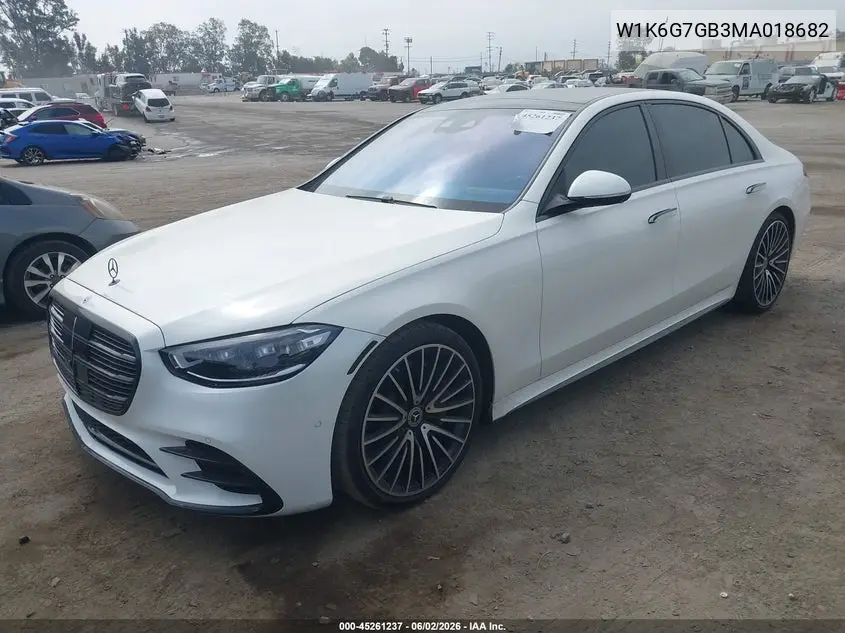 2021 Mercedes-Benz S 580 4Matic VIN: W1K6G7GB3MA018682 Lot: 45261237