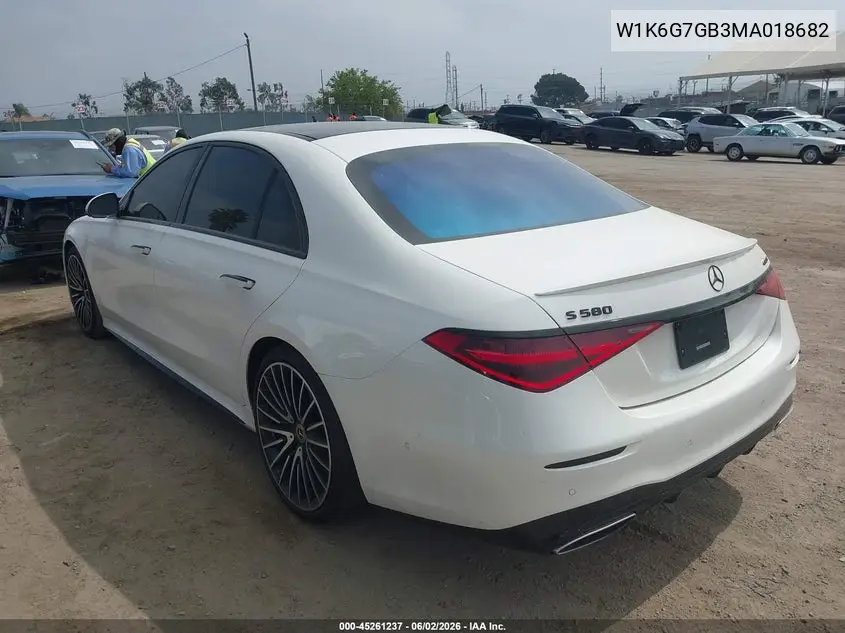 2021 Mercedes-Benz S 580 4Matic VIN: W1K6G7GB3MA018682 Lot: 45261237