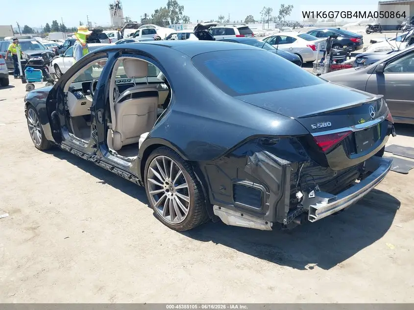 2021 Mercedes-Benz S 580 4Matic VIN: W1K6G7GB4MA050864 Lot: 45385105