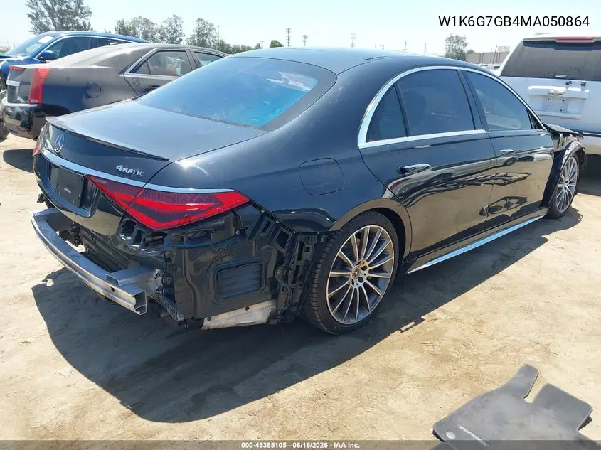 2021 Mercedes-Benz S 580 4Matic VIN: W1K6G7GB4MA050864 Lot: 45385105