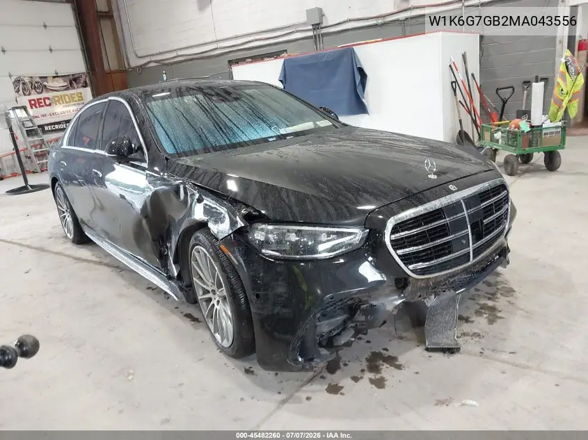 2021 Mercedes-Benz S 580 4Matic VIN: W1K6G7GB2MA043556 Lot: 45482260