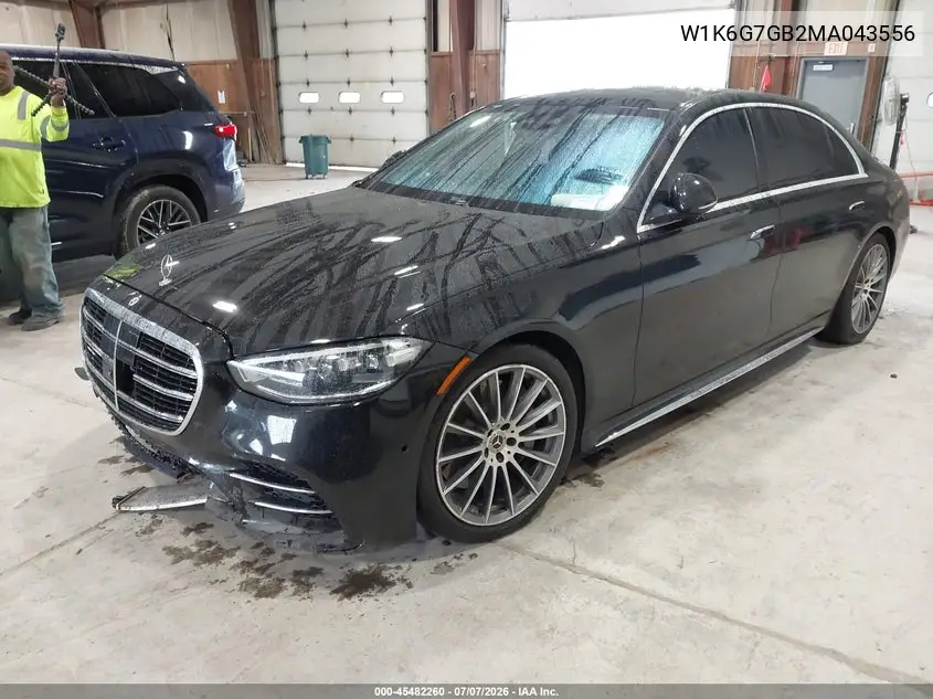 2021 Mercedes-Benz S 580 4Matic VIN: W1K6G7GB2MA043556 Lot: 45482260