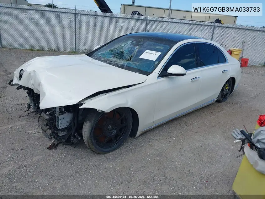2021 Mercedes-Benz S 580 4Matic VIN: W1K6G7GB3MA033733 Lot: 45496194
