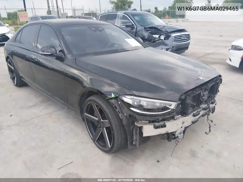 2021 Mercedes-Benz S 580 4Matic VIN: W1K6G7GB6MA029465 Lot: 45591132