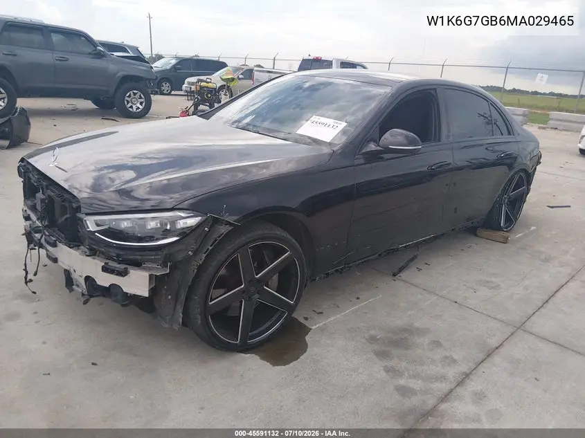 2021 Mercedes-Benz S 580 4Matic VIN: W1K6G7GB6MA029465 Lot: 45591132