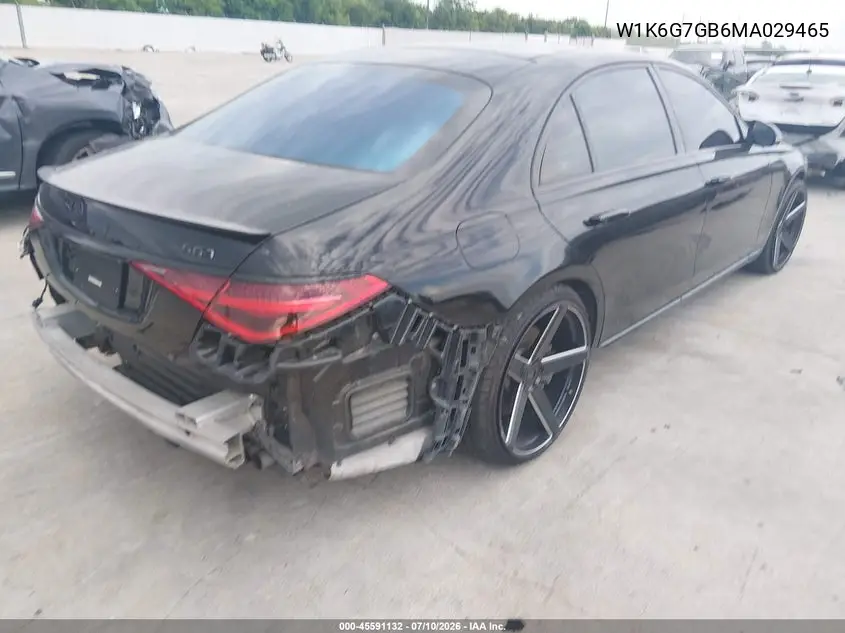 2021 Mercedes-Benz S 580 4Matic VIN: W1K6G7GB6MA029465 Lot: 45591132