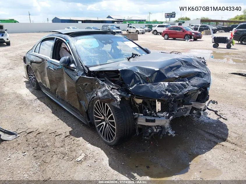 2021 Mercedes-Benz S 580 4Matic VIN: W1K6G7GB1MA043340 Lot: 45628039