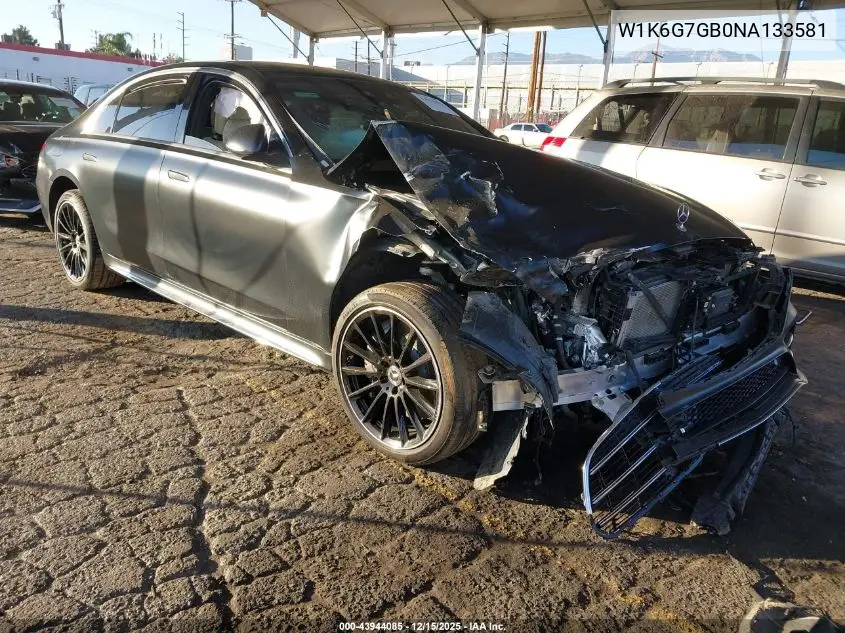 W1K6G7GB0NA133581 2022 Mercedes-Benz S 580 4Matic