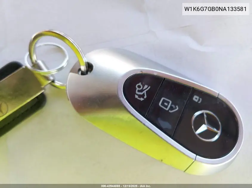 W1K6G7GB0NA133581 2022 Mercedes-Benz S 580 4Matic