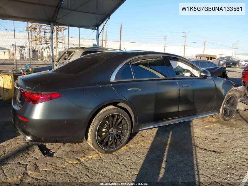 W1K6G7GB0NA133581 2022 Mercedes-Benz S 580 4Matic