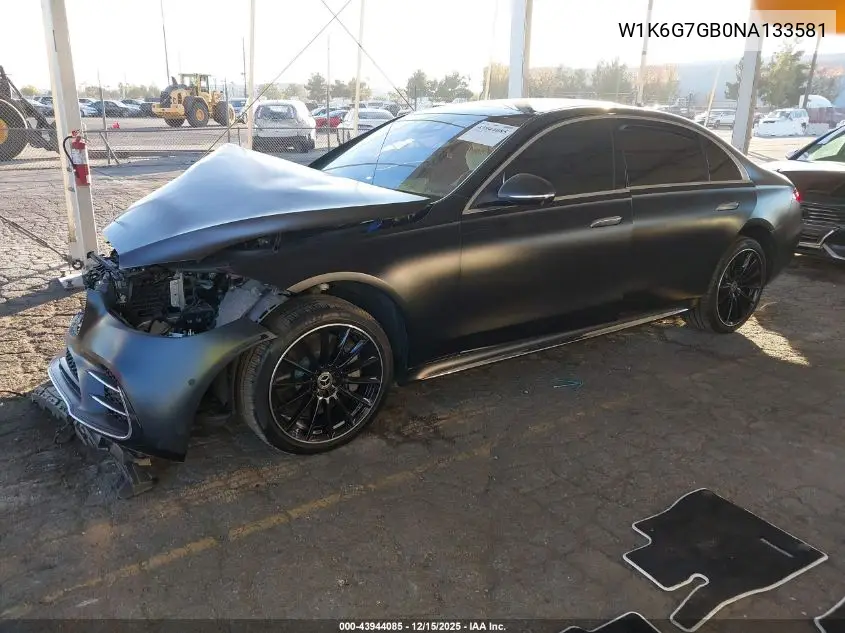 W1K6G7GB0NA133581 2022 Mercedes-Benz S 580 4Matic