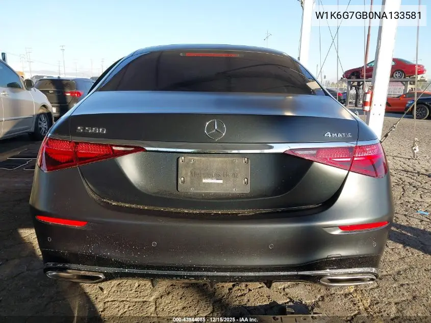 W1K6G7GB0NA133581 2022 Mercedes-Benz S 580 4Matic