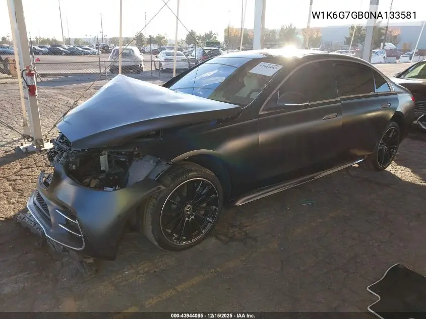W1K6G7GB0NA133581 2022 Mercedes-Benz S 580 4Matic