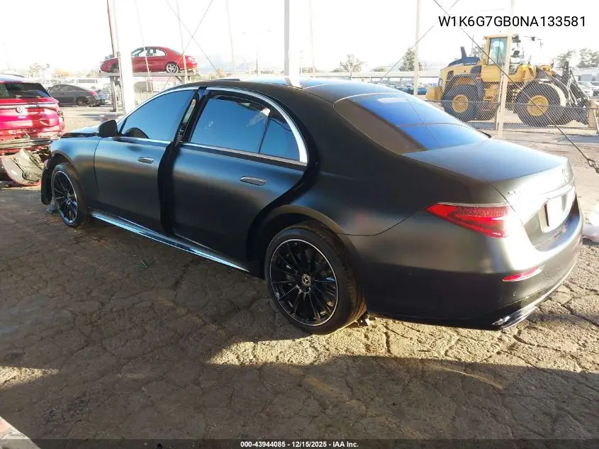 W1K6G7GB0NA133581 2022 Mercedes-Benz S 580 4Matic