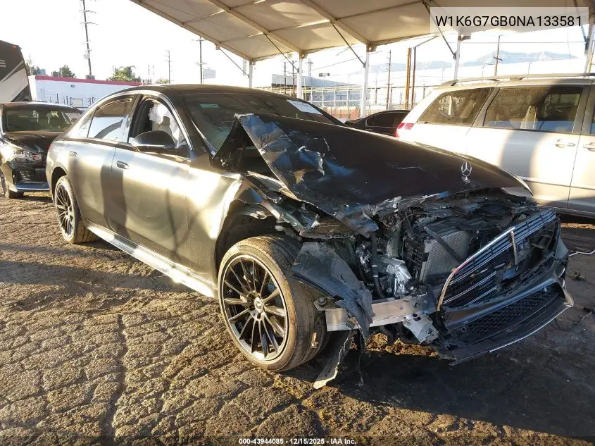 W1K6G7GB0NA133581 2022 Mercedes-Benz S 580 4Matic