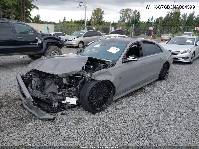 2022 Mercedes-Benz S 580 4Matic VIN: W1K6G7GB3NA084599 Lot: 45337309