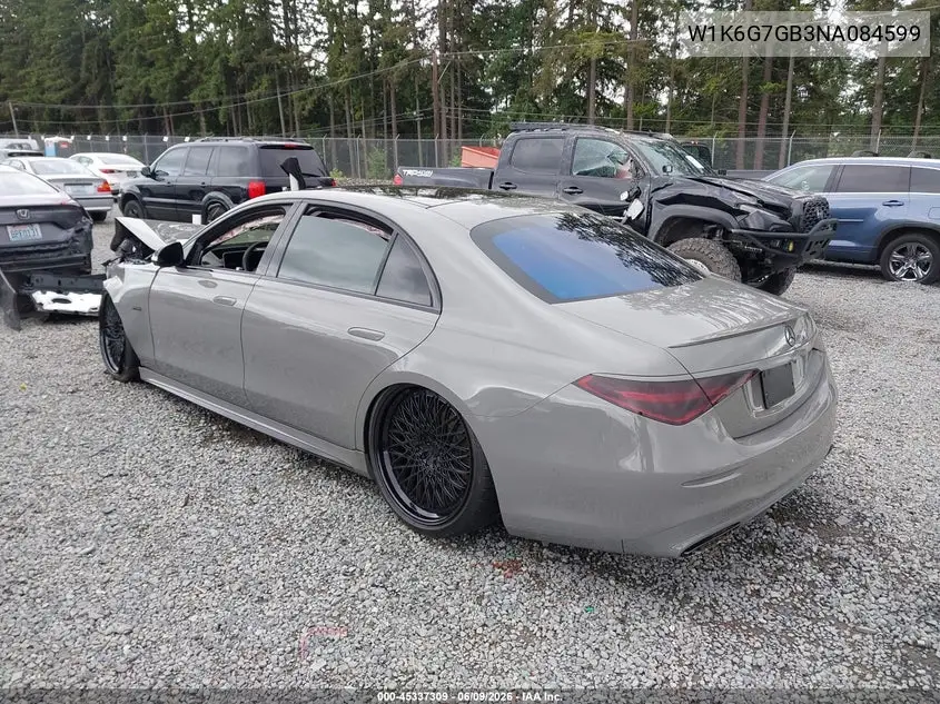 2022 Mercedes-Benz S 580 4Matic VIN: W1K6G7GB3NA084599 Lot: 45337309