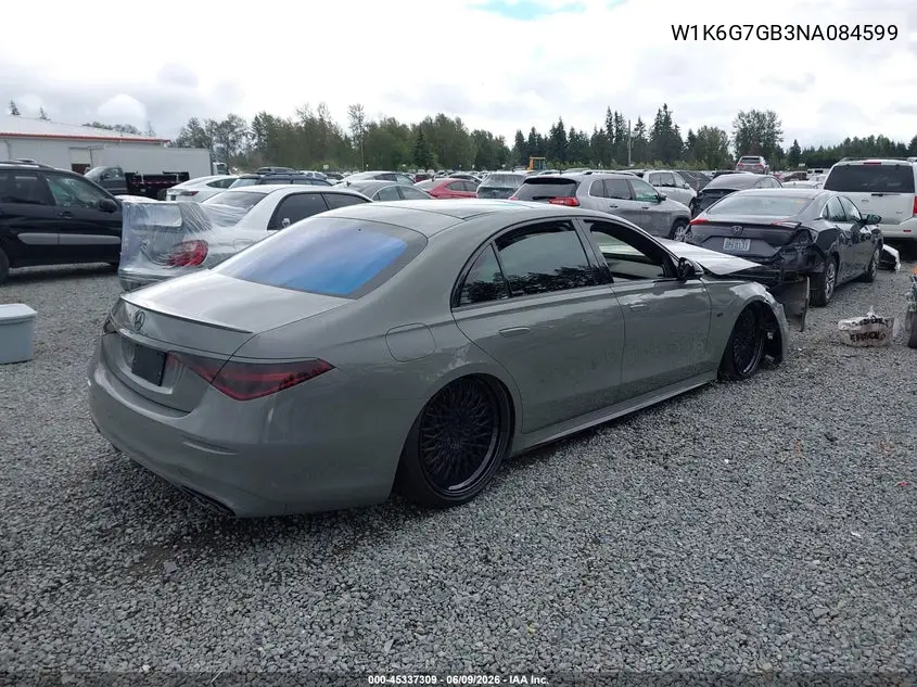 2022 Mercedes-Benz S 580 4Matic VIN: W1K6G7GB3NA084599 Lot: 45337309