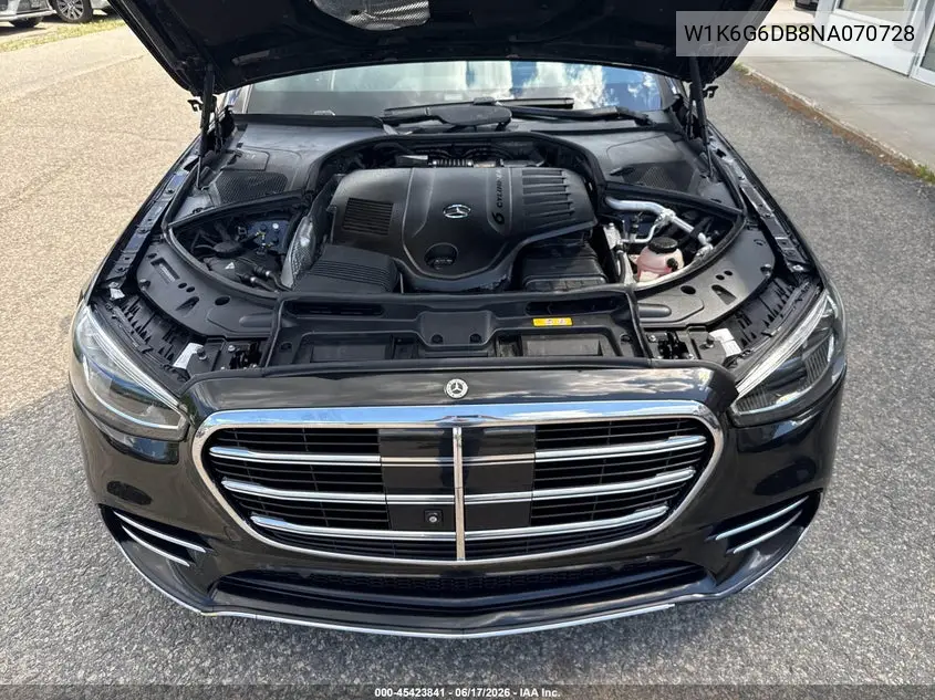 2022 Mercedes-Benz S 500 4Matic VIN: W1K6G6DB8NA070728 Lot: 45423841