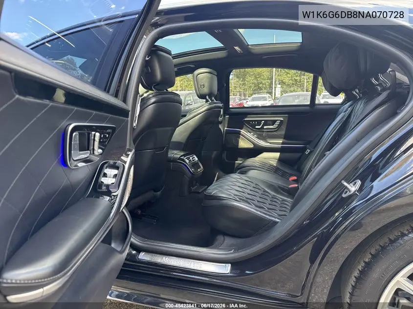 2022 Mercedes-Benz S 500 4Matic VIN: W1K6G6DB8NA070728 Lot: 45423841