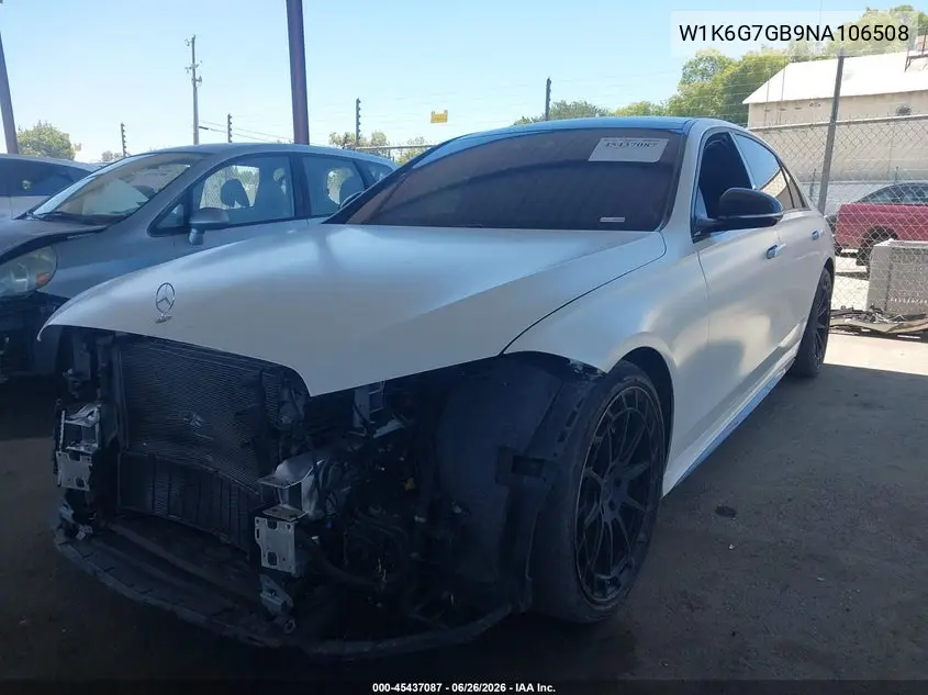 2022 Mercedes-Benz S 580 4Matic VIN: W1K6G7GB9NA106508 Lot: 45437087