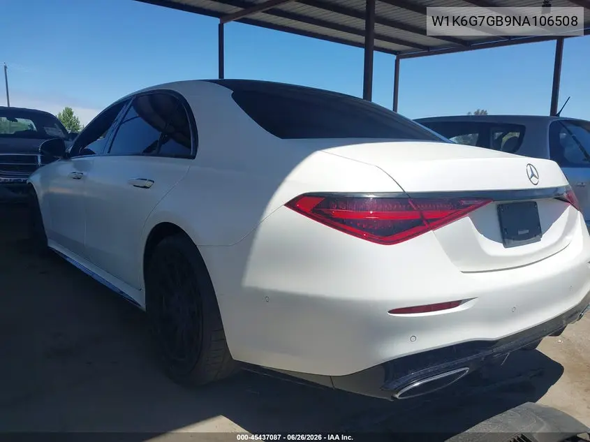 2022 Mercedes-Benz S 580 4Matic VIN: W1K6G7GB9NA106508 Lot: 45437087