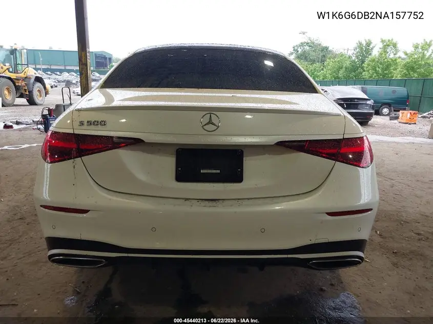 2022 Mercedes-Benz S 500 4Matic VIN: W1K6G6DB2NA157752 Lot: 45440213