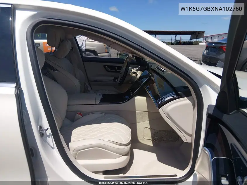 2022 Mercedes-Benz S 580 4Matic VIN: W1K6G7GBXNA102760 Lot: 45554124