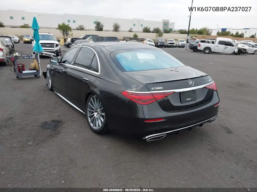 2023 Mercedes-Benz S 580 4Matic VIN: W1K6G7GB8PA237027 Lot: 45486642