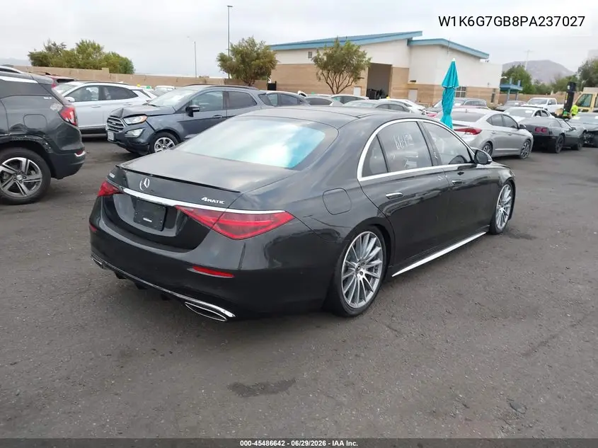 2023 Mercedes-Benz S 580 4Matic VIN: W1K6G7GB8PA237027 Lot: 45486642