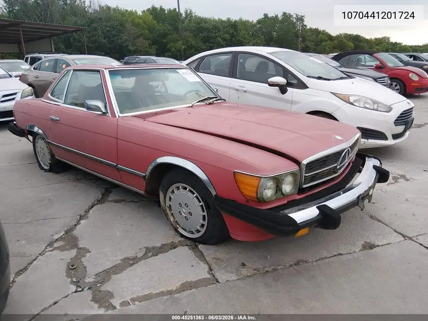 1974 Mercedes-Benz 450Sl VIN: 1070441201724 Lot: 45251363