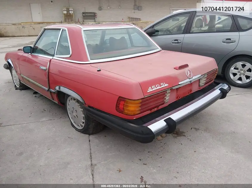 1974 Mercedes-Benz 450Sl VIN: 1070441201724 Lot: 45251363