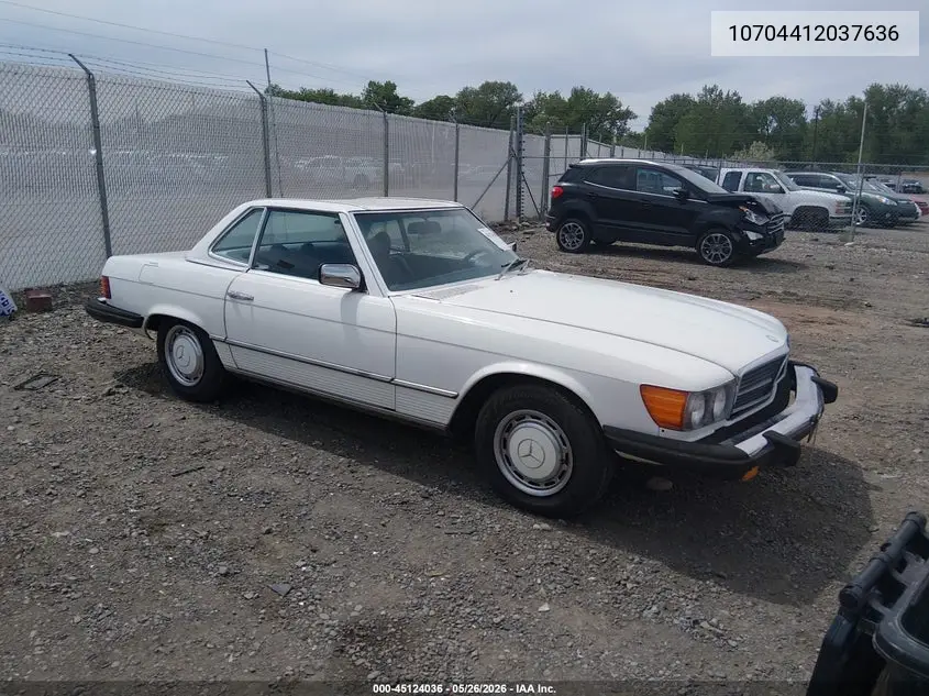 1977 Mercedes 450Sl VIN: 10704412037636 Lot: 45124036