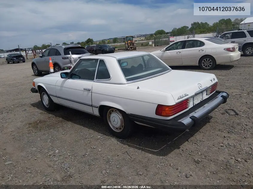 1977 Mercedes 450Sl VIN: 10704412037636 Lot: 45124036