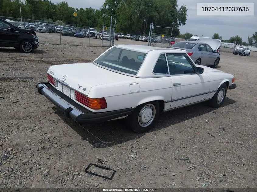 1977 Mercedes 450Sl VIN: 10704412037636 Lot: 45124036