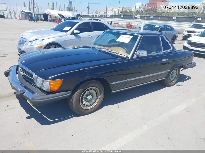 1977 Mercedes 450Sl VIN: 10704412038893 Lot: 45359503