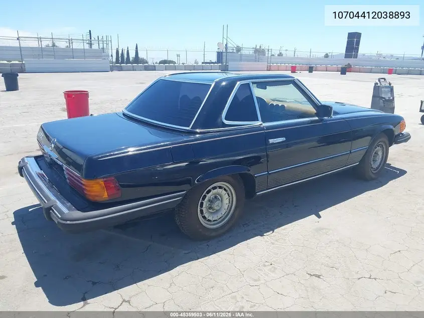1977 Mercedes 450Sl VIN: 10704412038893 Lot: 45359503