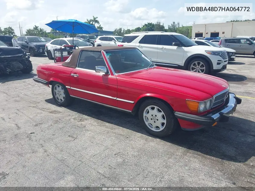 1987 Mercedes-Benz 560 Sl VIN: WDBBA48D7HA064772 Lot: 45535844