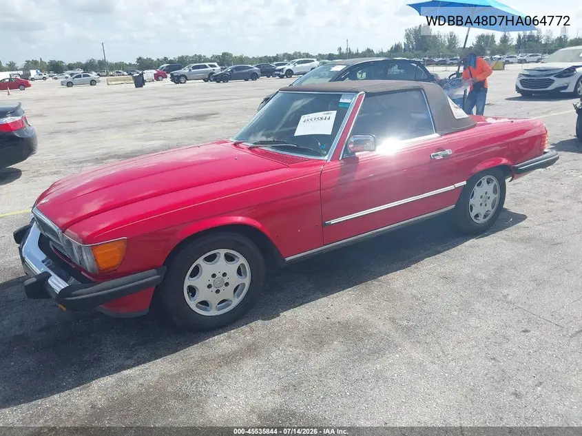 1987 Mercedes-Benz 560 Sl VIN: WDBBA48D7HA064772 Lot: 45535844