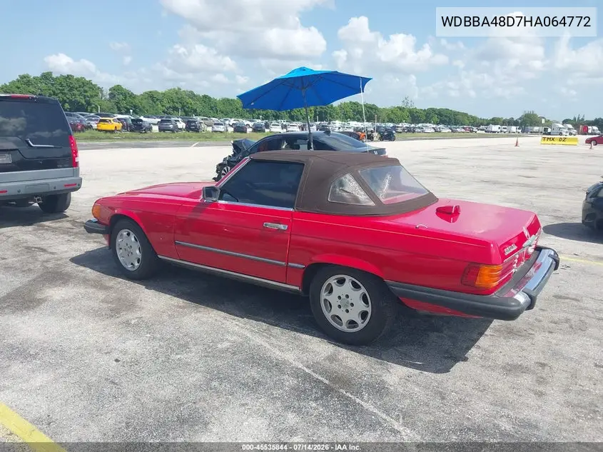 1987 Mercedes-Benz 560 Sl VIN: WDBBA48D7HA064772 Lot: 45535844