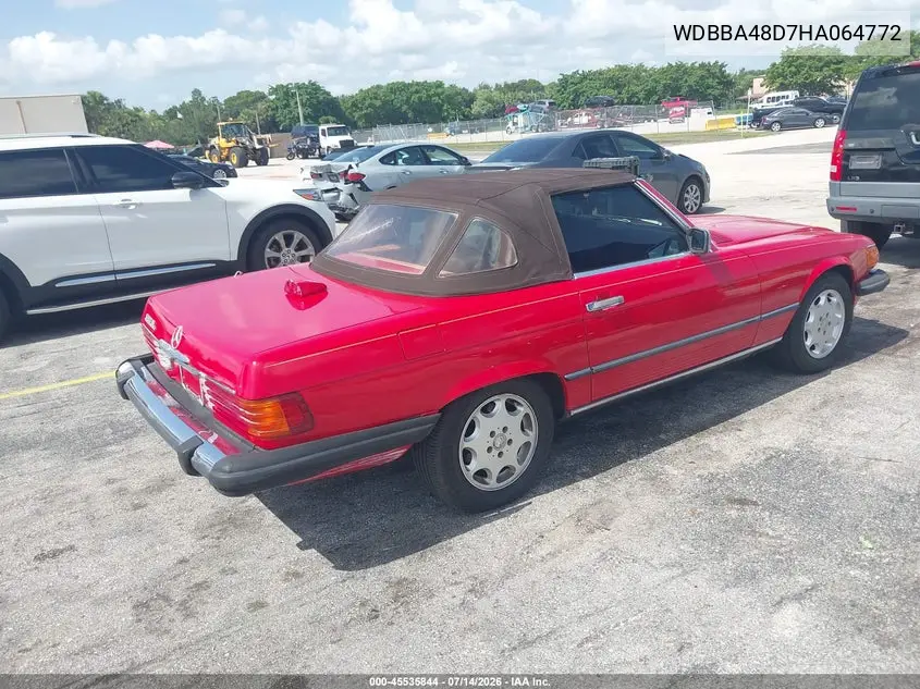1987 Mercedes-Benz 560 Sl VIN: WDBBA48D7HA064772 Lot: 45535844