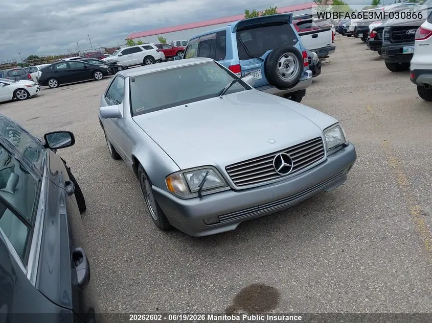 1991 Mercedes Benz 500Sl VIN: WDBFA66E3MF030866 Lot: 20262602