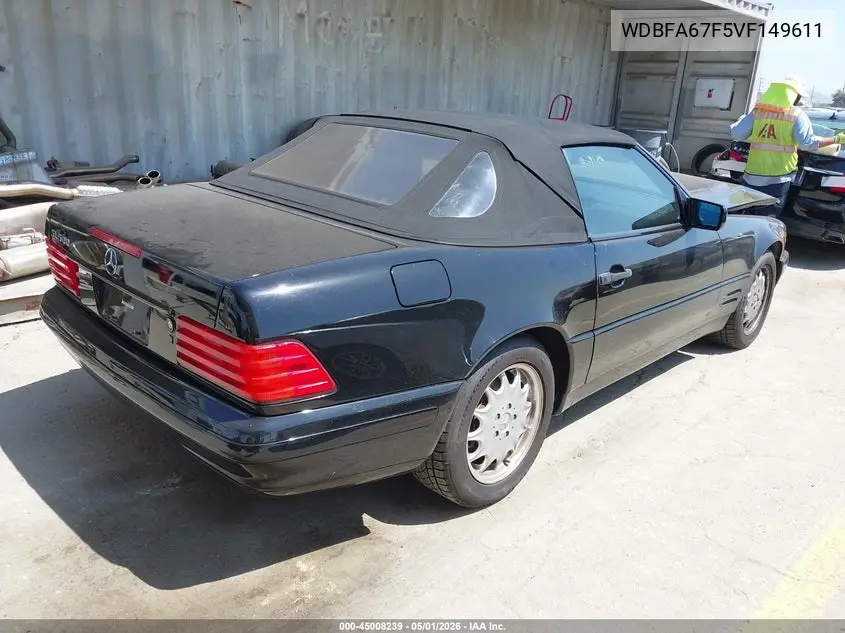 1997 Mercedes-Benz Sl 500 VIN: WDBFA67F5VF149611 Lot: 45008239