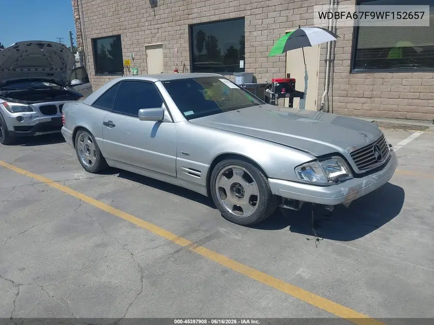 1998 Mercedes-Benz Sl 500 VIN: WDBFA67F9WF152657 Lot: 45397908
