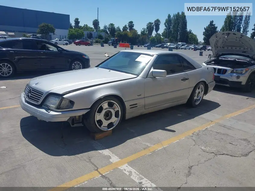 1998 Mercedes-Benz Sl 500 VIN: WDBFA67F9WF152657 Lot: 45397908